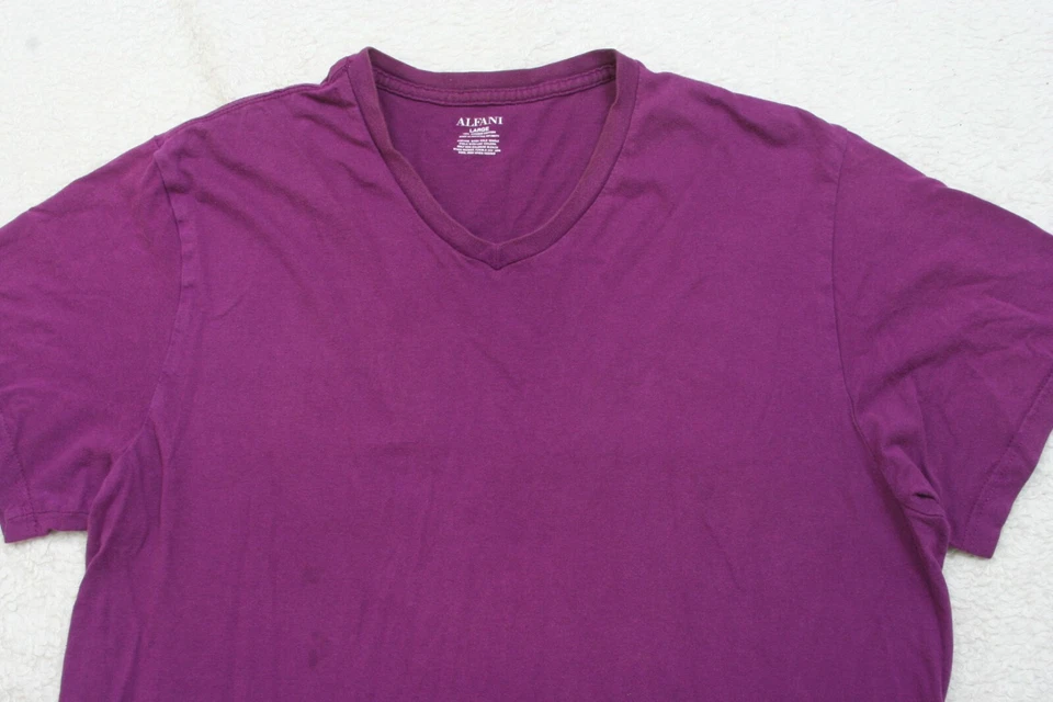 Camiseta Alfani Top Púrpura Algodón Para Hombre Camiseta Hombre Sólida Grande Manga Corta 1631 Foto 2 de 4