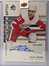 2019-20 SP Authentic Future Watch /999 Filip Zadina #159 Rookie Auto-Red Wings