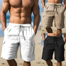 Men Casual Lightweight Shorts Basketball Sports Gym Fitness Cargo Pants Workout