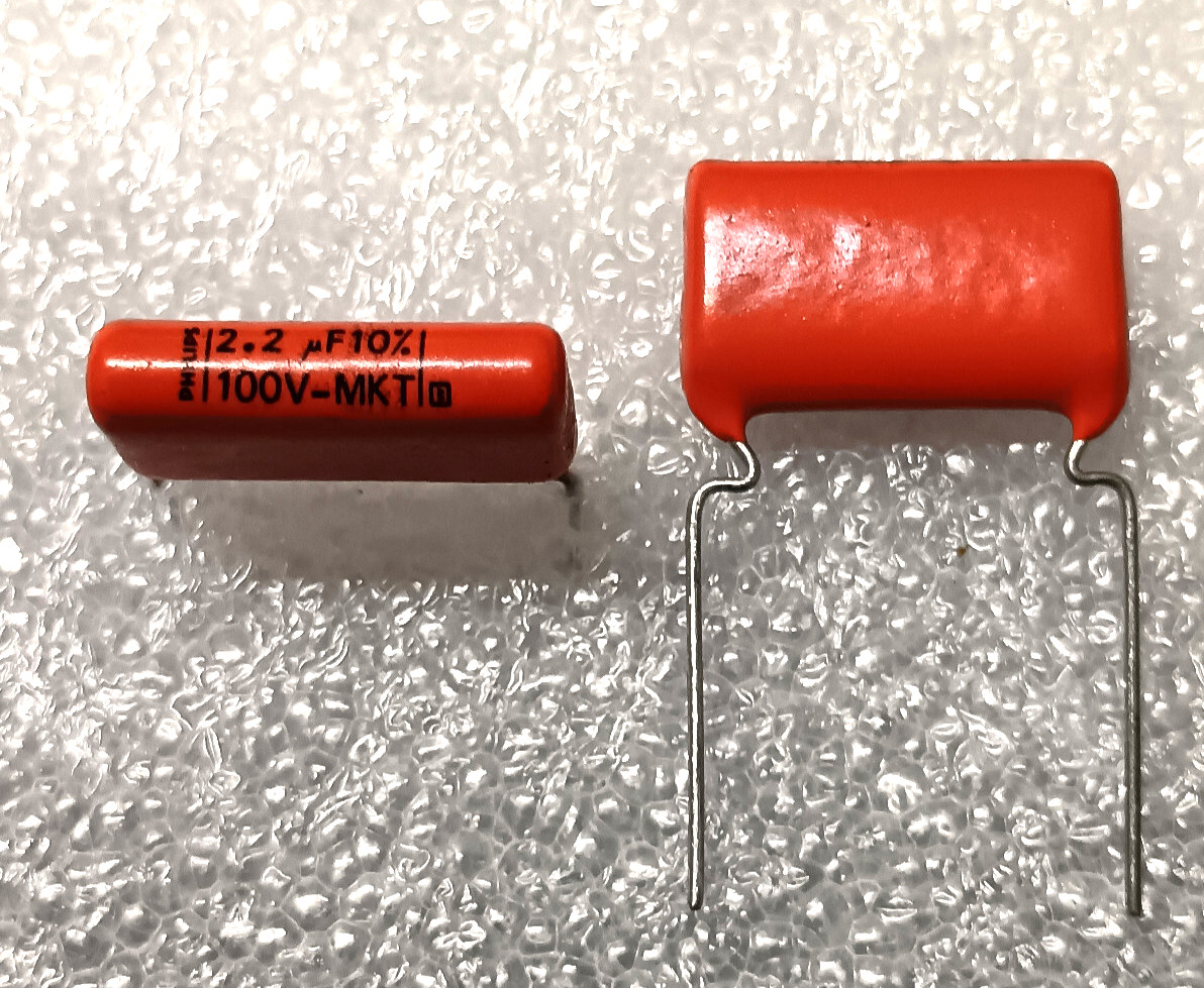 2X 2,2UF 100V PHILIPS CONDENSATORE POLIESTERE AUDIO HI-FI FILTRO CASSE N.2 PEZZI