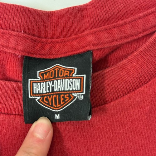 Vtg Harley Davidson Motorcycle Red Tank Top HOUSTON Texas BIKER Muscle Shirt USA - Picture 6 of 11