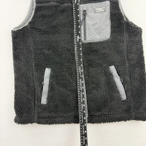 L.L.BEAN Sherpa Fleece Vest Mens Size L Black Gray Zip 519060 - Bild 6 von 8