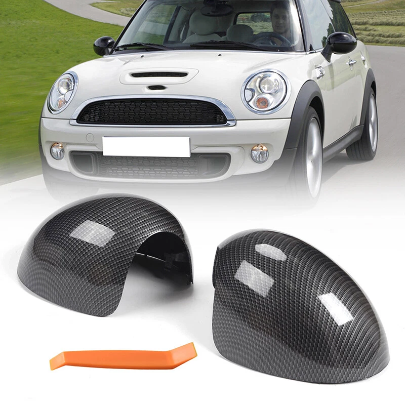 Tapa de cubierta de espejo de fibra de carbono 2 piezas para Mini Cooper R55 R56 R57 R58 R59 R60 R61 Foto 2 de 4