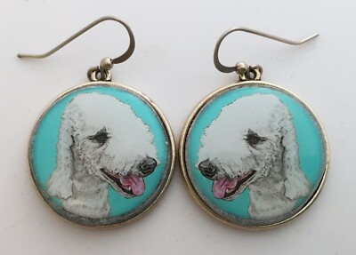 Bedlington Terrier Original Art Earrings