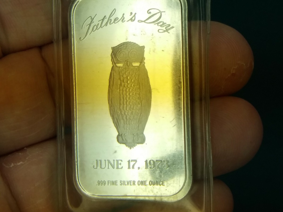 madison mint father's day owl 1973 1 oz silver collectable