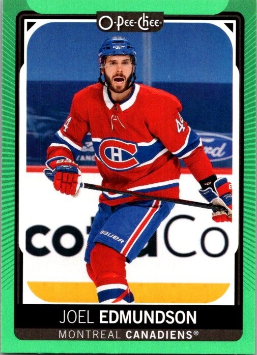 2021-22 O-PEE-CHEE NEON GREEN BORDER PARALLEL #371 JOEL EDMUNDSON 49/50
