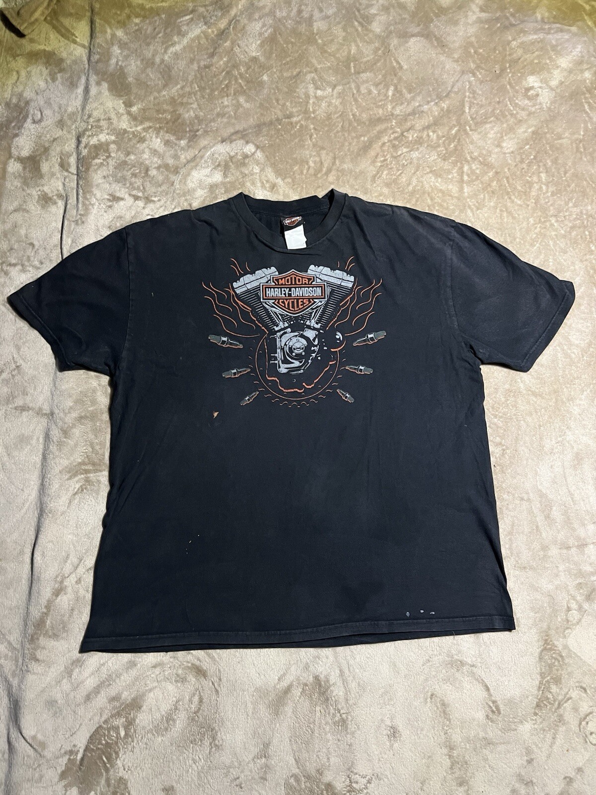 Harley Davidson Shirt Mens 2XL Black Louisville Kentucky Biker Core Y2K