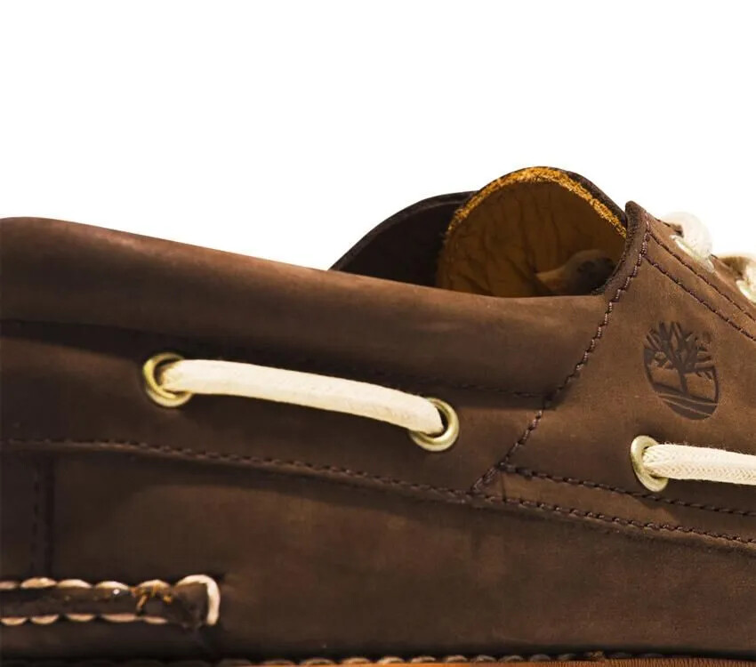 TIMBERLAND MEN'S 3-EYE AUTHENTIC HANDSEWN BOAT SHOES DARK TIMBERLAND MEN'S 3-EYE AUTHENTIC HANDSEWN BOAT SHOES DARK