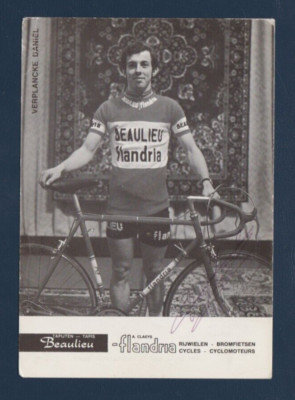 CYCLING cycling card VERPLANCKE DANIEL team FLANDRIA BEAULIEU 1972 Signed