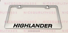Highlander Stainless Steel Finished License Plate Frame Holder Rust Free