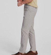Tommy Hilfiger Men's Beige Check Modern-Fit Stretch Dress Pants Size 33W 30L