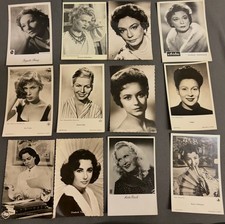 Vintage Filmstar Postkarten Sammlung 1940er 1950er 12 Stueck Schwarz Weiss