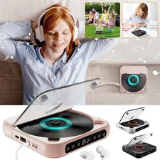 CD Player HiFi Portable Rechargeable with Bluetooth Speakers for Home Car Travel