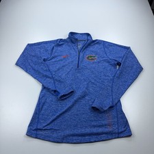 Nike Florida Gators 1/4 Zip Pullover Shirt Womens Medium Blue Dri Fit NCAA