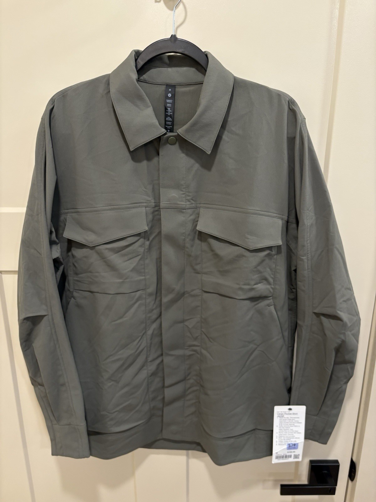 Lululemon Men's Green Stretch Cargo Snap Button Shirt Jacket Size Medium