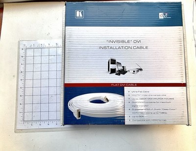 Kramer Electronics ''Invisible'' DVI Instalation Flat Cable, 35', White