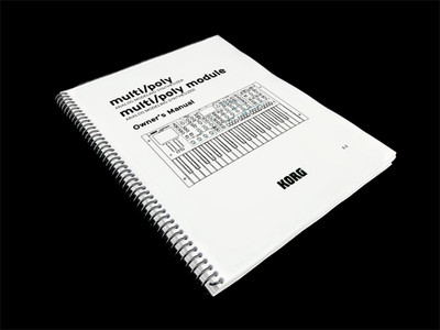 KORG Multi / Poly Analog Modeling Synthesizer Manual: 133 Pages, Color, Coil