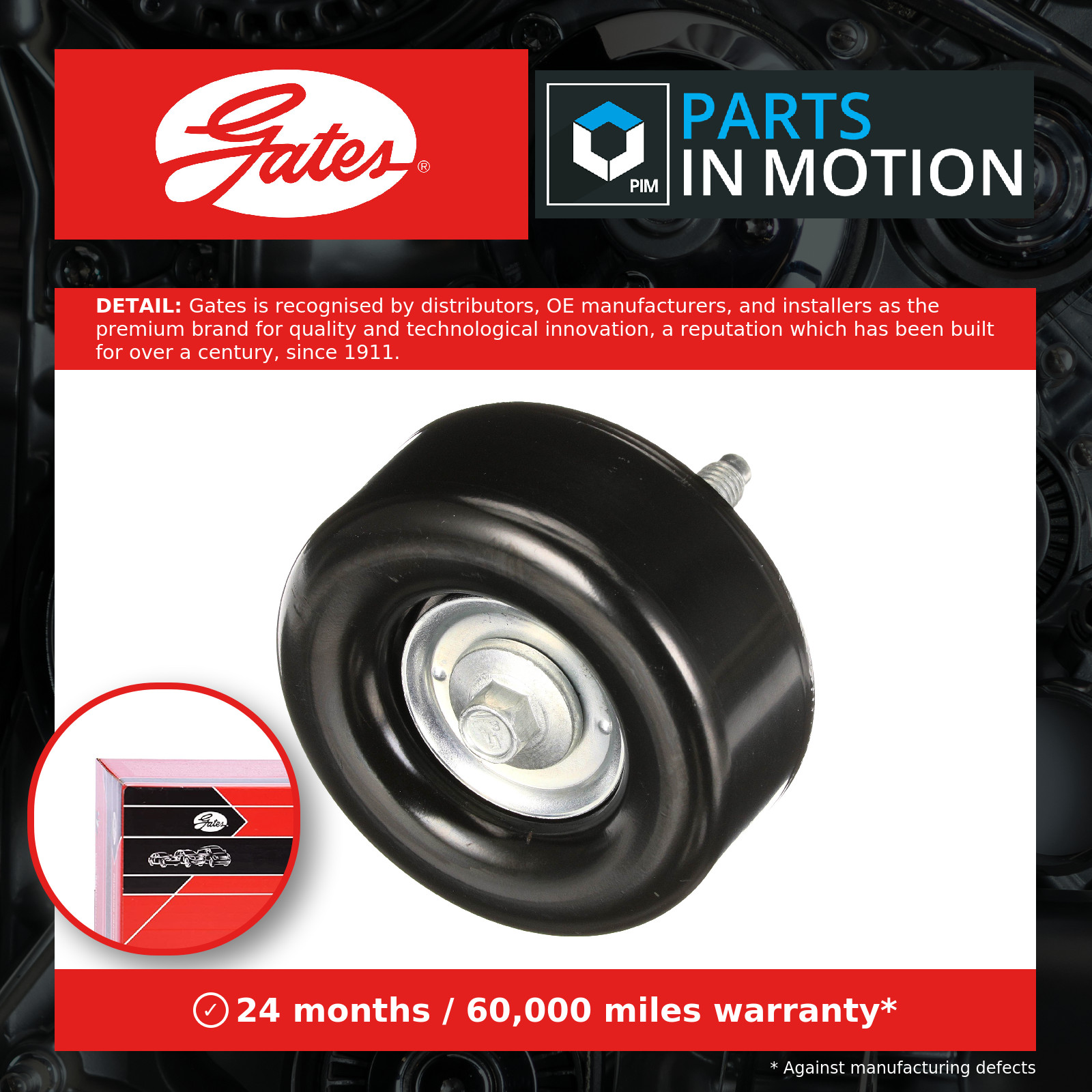 Aux Belt Idler Pulley fits FORD MONDEO Mk3 1.8 00 to 05 Guide Deflection Gates - Image 13