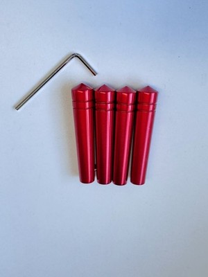 Lowrider Hydraulics Switch Extension, Aluminum Metal/Anodized Red 4 pcs & Wrench