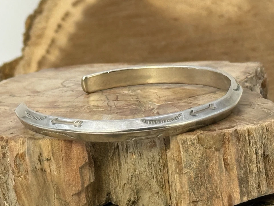 Vintage Navajo Sterling Silver Storytelling 1/4" Cuff Bracelet--2744.25 - Image 3 of 4