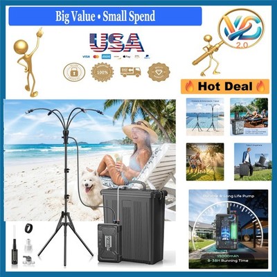 Portable 4Gallon Misting System with 15000mAh Rechargeable Pump Stand 33FT Hose