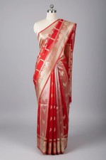 Women's Rare Chinia Tissue Heritage Banarasi Saree with Unstitched Blouse
