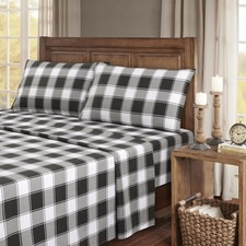 Kathy Ireland 100 Turkish Cotton Flannel Sheet Gingham Plaid - California King