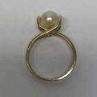 14k Yellow Gold Solitaire 6.62mm Champagne  Cultured Pearl Ring Size 5.25 — photo 5