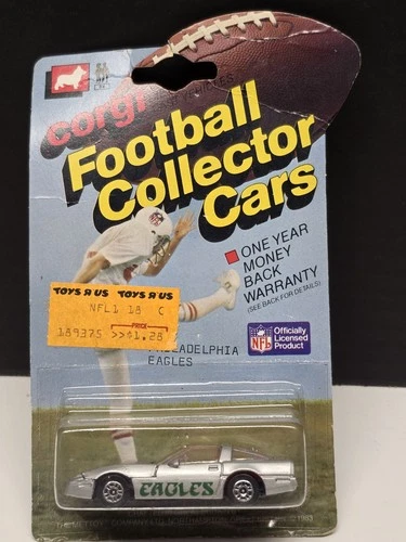 Vintage Corgi 1983 Football Collector Cars Diecast Corvette Philadelphia Eagles!
