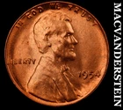 1954 Lincoln Wheat Cent - Red Choice Gem Brilliant Unc  Semi-key  #K1511