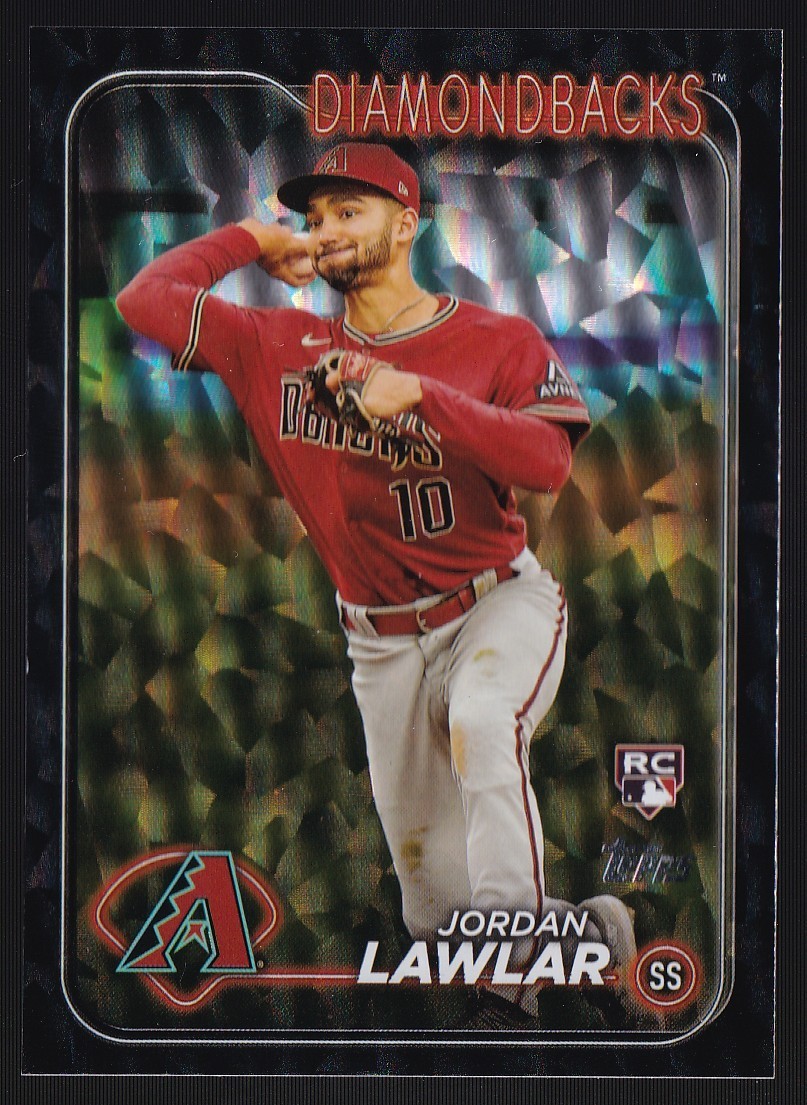 2024 Topps Jordan Lawler RC Black Crackle Foil Baseball Card #451