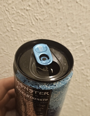 Opened can Monster Energy Drink Black Ice Extra Strength 12oz rare