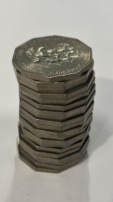 1983 Dominican Rep.  1 Peso Coin Roll 20 Pcs BU