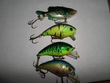 4 Manns Vtg Fishing Lures Crankbait Lipless Leroy Brown & Baby 1 minus & others