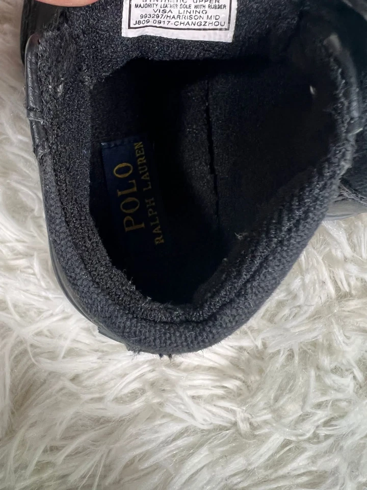 Zapatillas Polo Ralph Lauren Niño Pequeño Talla 5 Negro Harrison Medio Bordado Foto 4 de 4