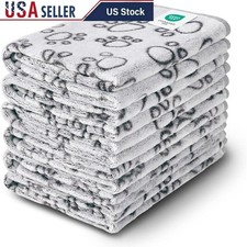 Pet Blankets Set Machine Washable Coral Velvet Paw Print Covers Dogs Cats New