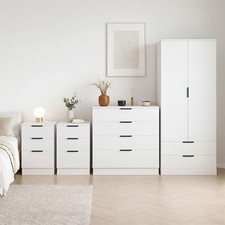 4 Piece Trega Bedroom Furniture Set Chest of Drawers Wardrobe Bedside Drawer