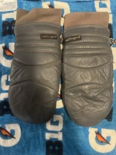 Vintage Clean Hotfingers Men's Leather Mittens Winter Snow Ski Gloves Size M