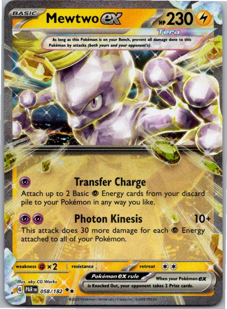 Mewtwo ex Double Rare SV04: Paradox Rift 058/182 NM
