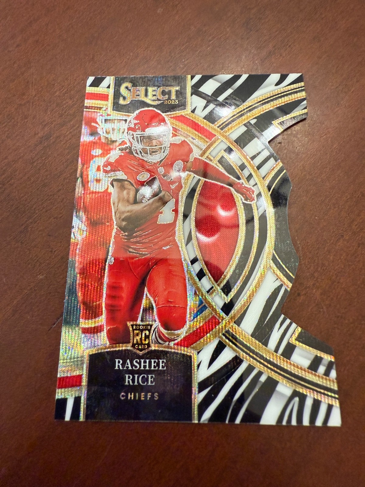 2023 Panini Select - Premier Level Rashee Rice #132 Zebra Prizm Die-Cut (RC)