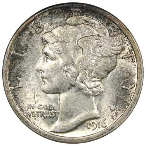1916-P Mercury Dime AU+ Details Cleaned A3016