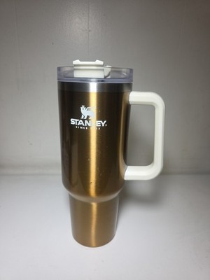 Stanley Quencher Stainless Steel 40 oz Travel Mug Bronze Gold White with Handle
