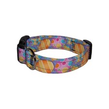 Wet Nose Designs Colorful Easter Egg Hunt Dog Collar Spring on Purple Lilac