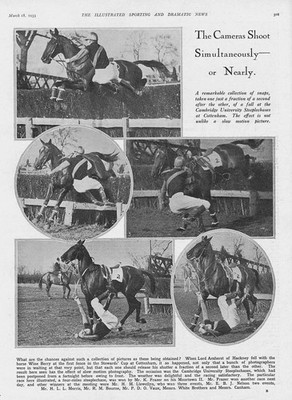 Pferderennen Herbst bei Cambridge Uni Steeplechase bei Cottenham Antikdruck 1933