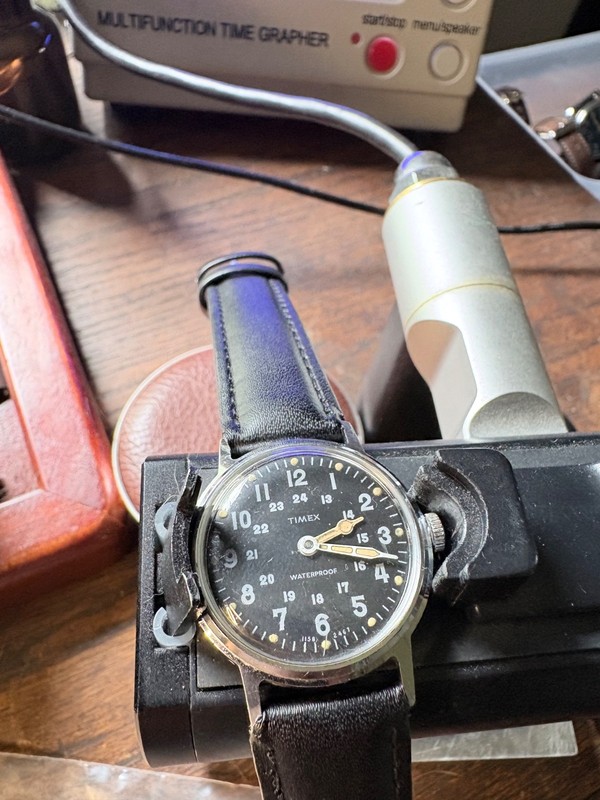 VINTAGE Rare TIMEX Military Black dial watch from 1967 watch 24 hours dial