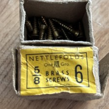 5/8” x 6 Nettlefolds Brass Countersunk Slotted Screws Qty # 70