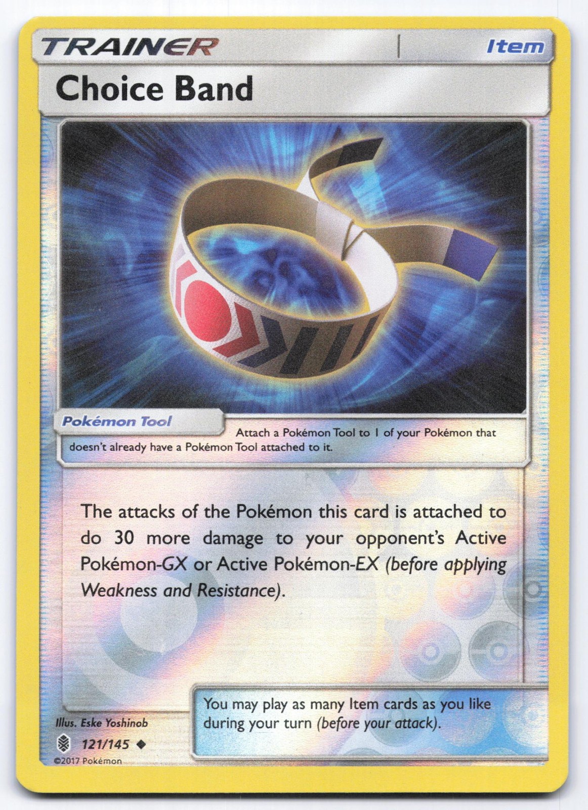 Choice Band 121/145 Guardians Rising Reverse Holo Uncommon Pokemon Card LP