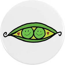 'Two Happy Peas in a Pod' Button Pin Badges (BB049030)
