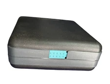 Vintage Laserline 12 CD Case Holder Black Teal Latch Hard Shell Storage Retro