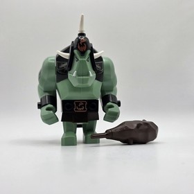 LEGO Troll Sand Green w Black Armor Minifigure (cas424) Castle Fantasy Era 7097
